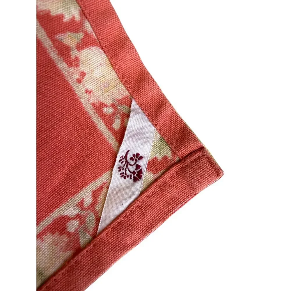 Vintage April Cornell Placemats Salmon Floral Print Set of 7